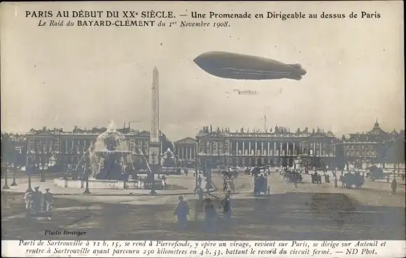 Ak Paris, Eine Luftschifffahrt über Paris, Der Bayard-Clement-Überfall