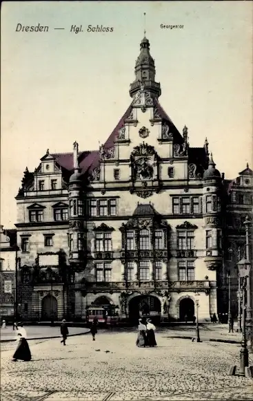 Ak Dresden Altstadt, königliches Schloss