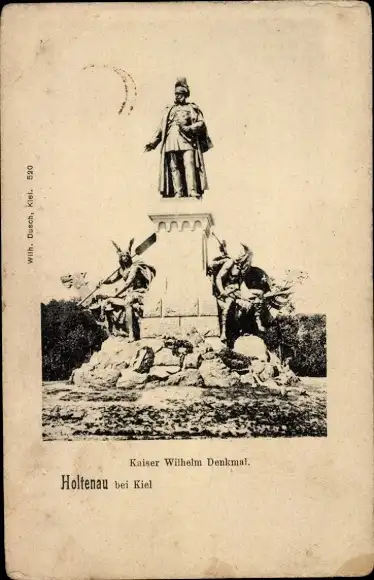 Ak Holtenau Kiel, Kaiser Wilhelm Denkmal