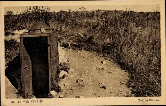 Ak Hartmannswiller Hartmannsweiler Elsass Haut Rhin, Hartmannswillerkopf, Guérite blindée