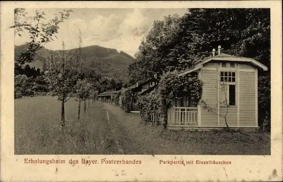 Ak Brannenburg in Oberbayern, Erholungsheim des Bayerischen Postverbandes, Einzelhäuschen