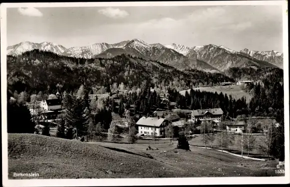 Ak Birkenstein Fischbachau in Oberbayern, Teilansicht, Gebirge