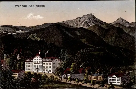 Ak Bad Adelholzen Siegsdorf in Oberbayern, Wildbad, Teilansicht, Gebirge