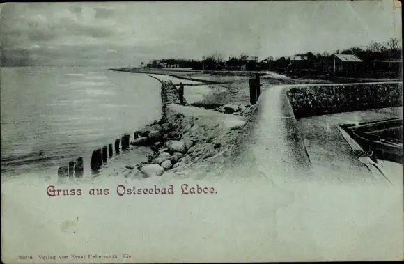 Mondschein Ak Ostseebad Laboe, Teilansicht