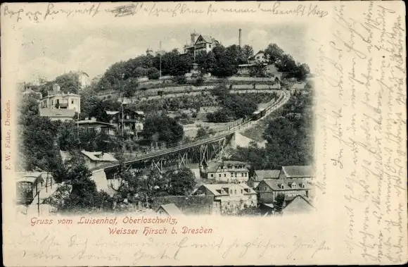 Ak Dresden Weißer Hirsch, Luisenhof, Oberloschwitz, Standseilbahn
