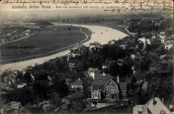 Ak Dresden Weißer Hirsch, Blick vom Luisenhof, Loschwitzer Ufer