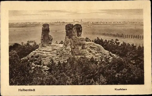 Ak Halberstadt am Harz, Klusfelsen