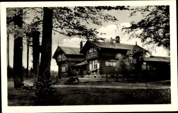 Ak Frauenwald am Rennsteig Ilmenau in Thüringen, Dreiherrenstein, Dreiherrnstein, Gaststätte