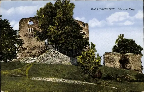 Ak Bad Liebenstein im Thüringer Wald, Die alte Burg