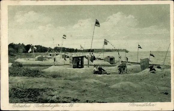 Ak Ostseebad Boltenhagen, Strandleben, Fahnen