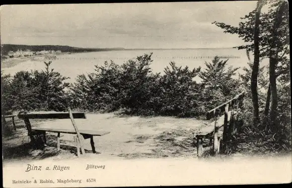 Ak Seebad Binz auf Rügen, Blitzweg