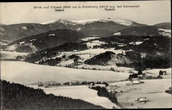 Ak Titisee Neustadt im Breisgau Hochschwarzwald, Gesamtansicht, Feldberg