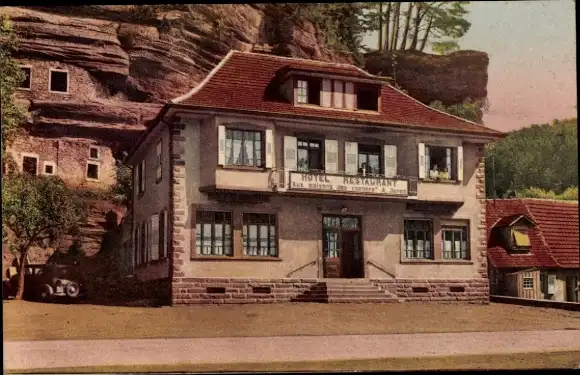 Ak Graufthal Eschbourg Eschburg Elsass Bas Rhin, Hotel Restaurant Aux Maisons des Rochers