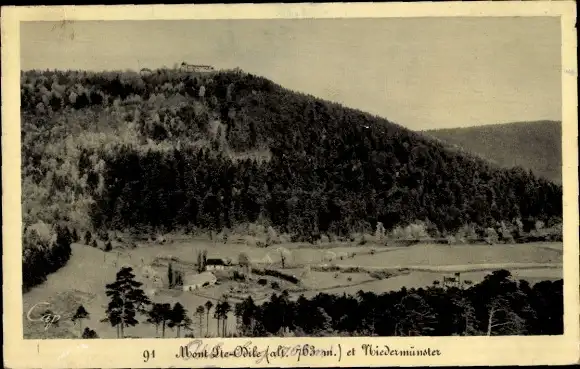 Ak Obernai Elsass Bas Rhin, Odilienberg Mont Sainte Odile, Niedermünster