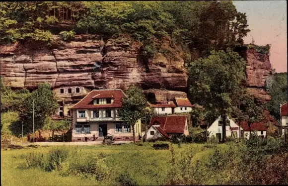 Ak Graufthal Eschbourg Eschburg Elsass Bas Rhin, Hotel Restaurant Aux Maisons des Rochers