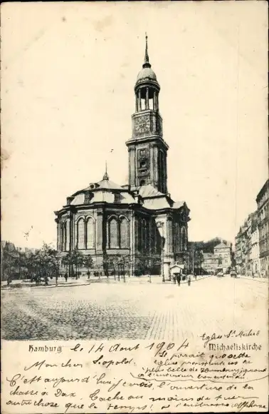 Ak Hamburg Mitte Neustadt, Michaeliskirche, Kirche St. Michaelis, Michel
