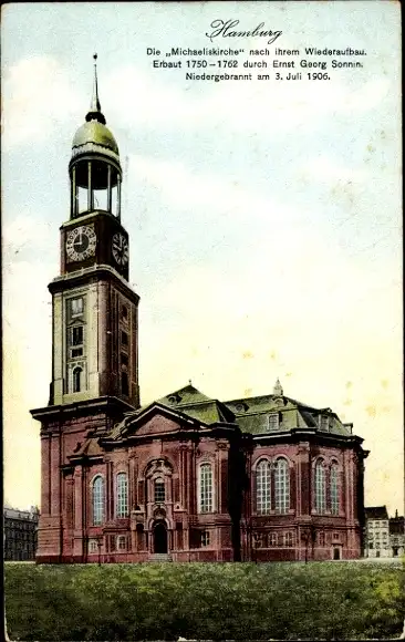 Ak Hamburg Mitte Neustadt, Michaeliskirche, Kirche St. Michaelis, Michel