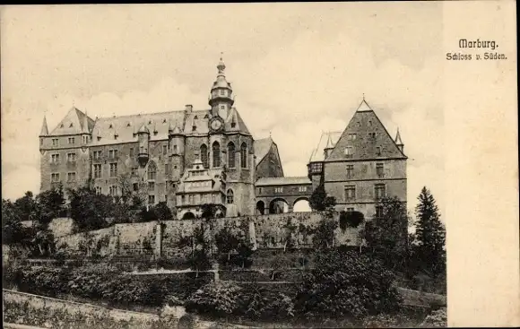 Ak Marburg an der Lahn, Schloss von Süden