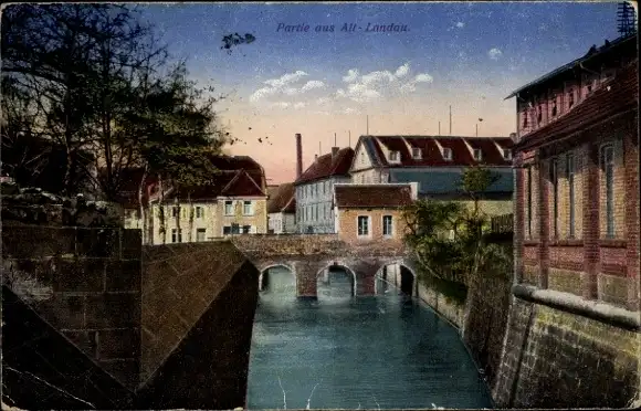 Ak Landau in der Pfalz, Partie aus Altstadt