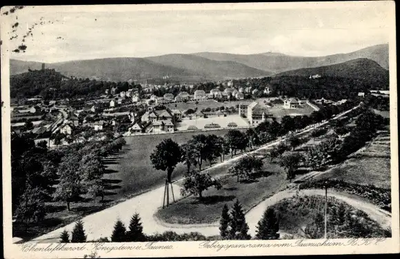 Ak Königstein im Taunus, Gebirgspanorama vom Taunusheim