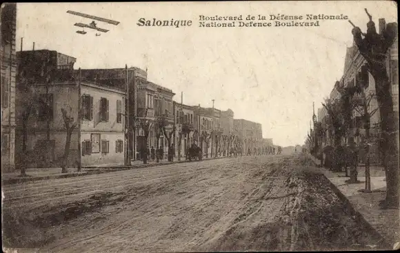 Ak Saloniki Thessaloniki Griechenland, Boulevard de la Défense Nationale