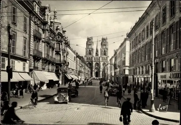 Ak Orléans Loiret, Rue Jeanne d’Arc, Kathedrale Ste-Croix