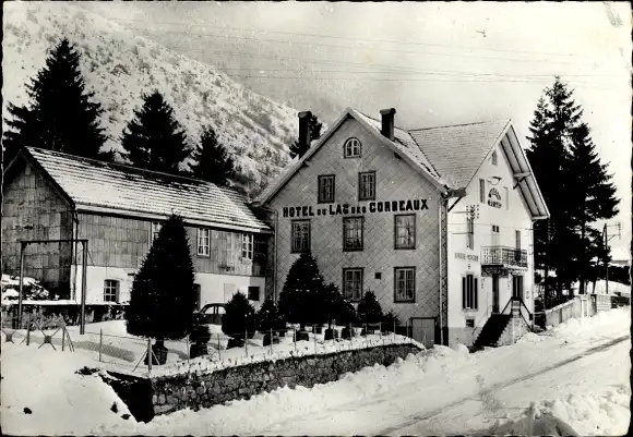 Ak Le Hohneck Lothringen Vosges, Hotel du Lac des Corbeaux, Winter