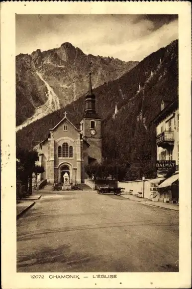 Ak Chamonix Mont Blanc Haute Savoie, Kirche