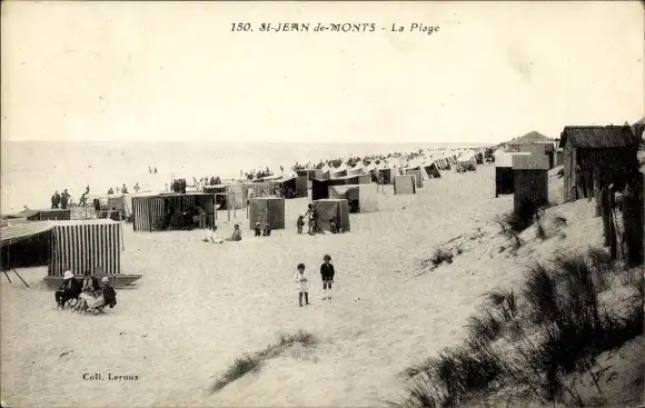 Ak Saint Jean de Monts Vendée, Partie am Strand