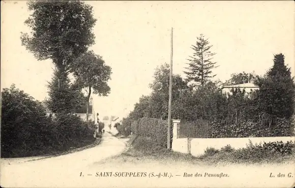 Ak Saint Soupplets Seine et Marne, Rue des Panoufles