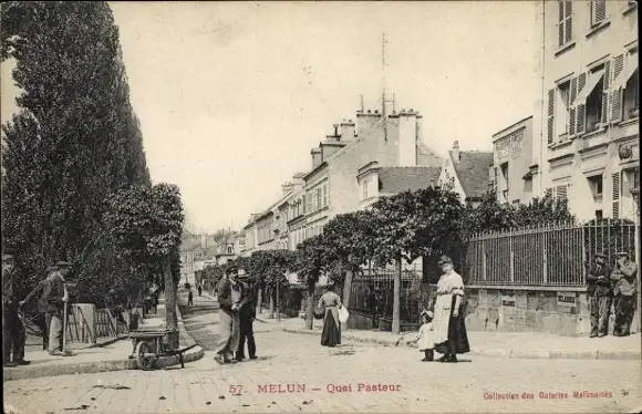 Ak Melun Seine et Marne, Quai Pasteur