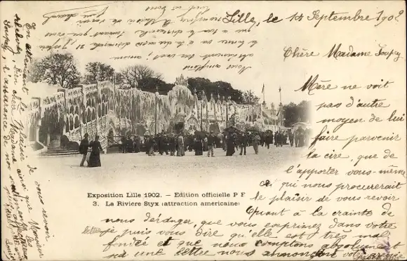 Ak Lille Nord, La Riviere Styx, Edition officielle PF, Exposition 1902