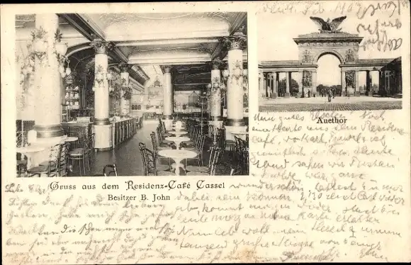 Ak Kassel in Hessen, Residenz Cafe, Bes. B. John, Innenansicht, Auetor