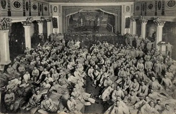 Ak Zittau in Sachsen, Massenquartier im Lindenhof Saal, deutsche Soldaten, 1. WK