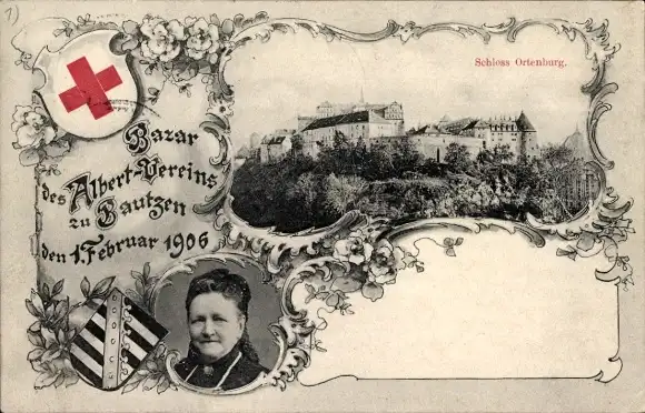 Ak Bautzen in der Oberlausitz, Schloss Ortenburg, Bazar des Albert-Vereins 1906