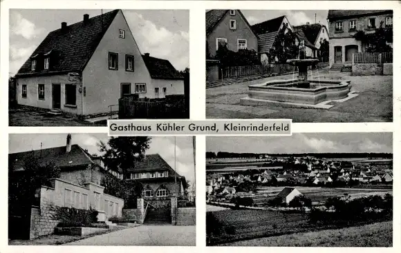 Ak Kleinrinderfeld in Unterfranken, Gasthaus Kühler Grund, Metzgerei