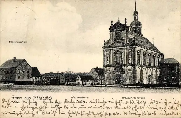 Ak Hausen bei Würzburg Unterfranken, Wallfahrtskirche Fährbrück, Gastwirtschaft