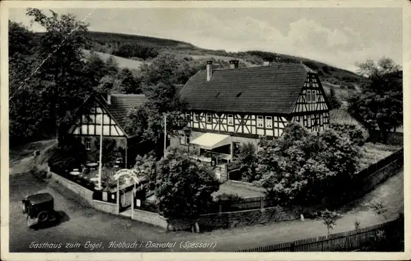 Ak Hobbach Eschau im Spessart, Gasthaus zum Engel, Inh. Emil Weibel