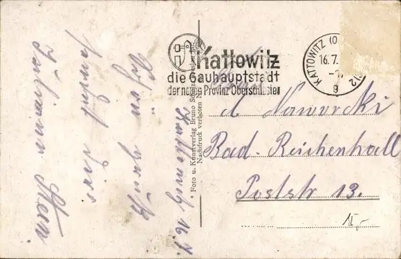 Ak Katowice Kattowitz Oberschlesien, Poststraße