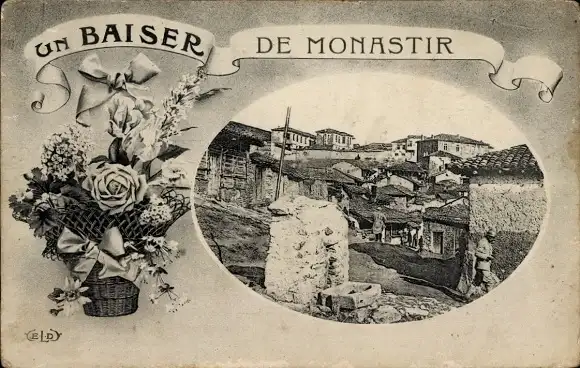 Passepartout Ak Monastir Mazedonien, Teilansicht