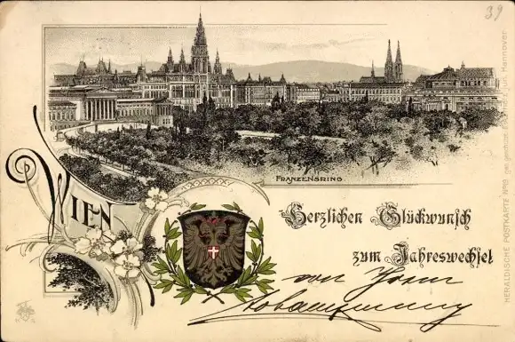 Wappen Litho Wien, Franzensring, Totalansicht