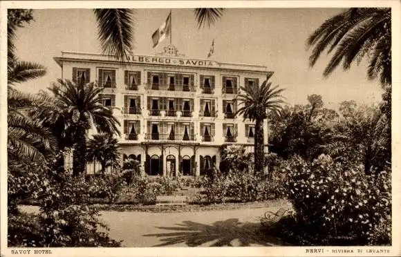 Ak Nervi Genova Genua Liguria, Savoy Hotel, Albergo Savoia