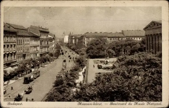 Ak Budapest Ungarn, Boulevard du Musée National