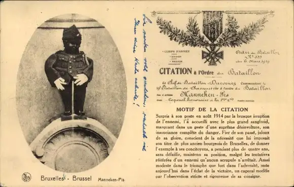 Ak Bruxelles Brüssel, Manneken Pis