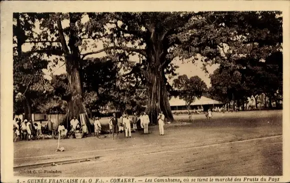 Ak Conakry Konakry Guinea, Les Camahiens, Markt