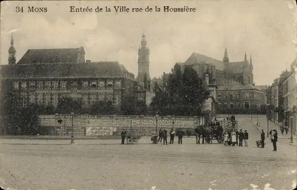 Ak Mons Wallonie Hennegau, Eingang zur Stadt, Rue de la Houssiere