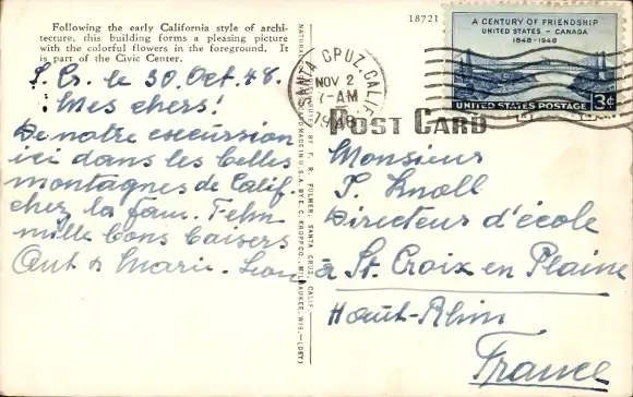 Ak Santa Cruz Kalifornien USA, Rathaus