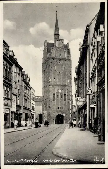 Ak Hansestadt Rostock, Am Kröpeliner Tor