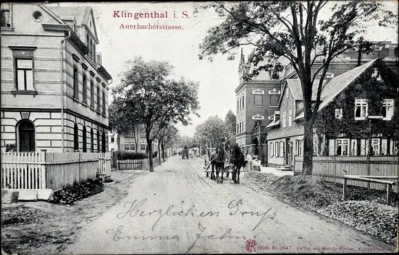 Ak Klingenthal im Vogtland Sachsen, Auerbacher Straße