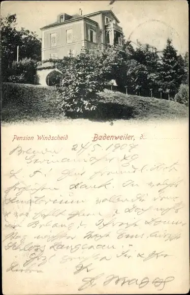 Ak Badenweiler im Schwarzwald, Pension Windscheid